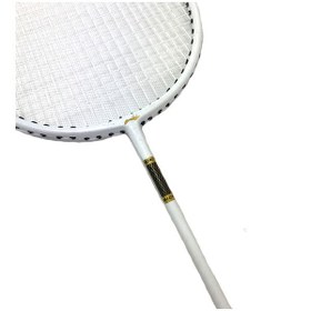تصویر راکت بدمینتون کربن همراه با کاور ، لی نینگ ، رنگ سفید ا badminton-rocket badminton-rocket