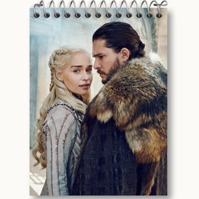 تصویر دفتر یادداشت خندالو طرح دنریس تارگرین و جان اسنو گیم اف ترونز Game of Thrones 