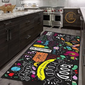 تصویر فرشینه آشپزخانه طرح انرژی مثبت kitchen rug good mood