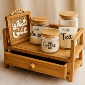 تصویر استند چوبی کشو دار چند منظوره 