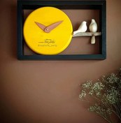 تصویر ساعت دیواری g25 افقی - زرد مشکی 