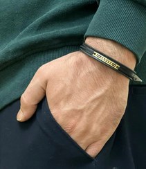 تصویر دستبند چرمی مردانه Men's leather bracelet