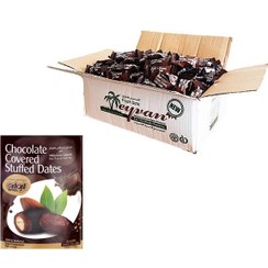 تصویر خرما شکلاتی مغزدار تلخ ایوان وزن دلخواه Ledorashop Dark Chocolate Dates eyvan free weight