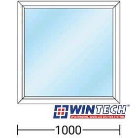 تصویر پنجره دو جداره یو پی وی سی وین تک Wintech ابعاد 100x100 سانتیمتر 