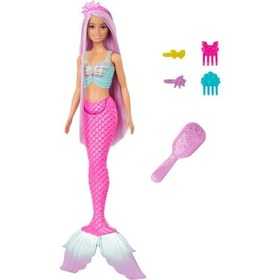 تصویر عروسک پری دریایی باربی با موهای بلند و لوازم جانبی برند barbie Barbie Long Fantasy Hair Mermaid Doll with Accessories