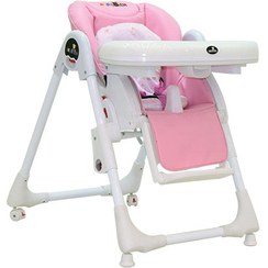 تصویر صندلی غذاخوری کودک ارابه مدل آلوا طرح چرم طوسی 