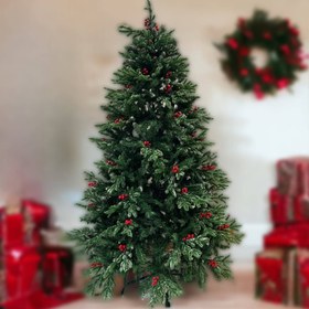 تصویر درخت کریسمس مدل نوئل 180 سانت میوه دار Noel model Christmas tree 180 cm with fruits