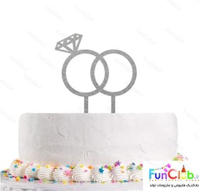 تصویر تاپر کیک پلکسی طرح حلقه نقره ای 