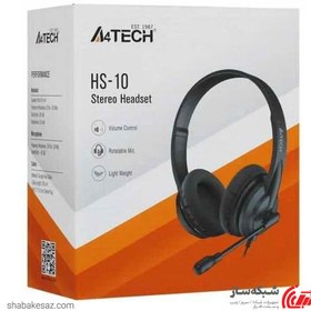 تصویر هدست باسیم ای فورتک مدل HS-10 A4Tech HS-10 Wired Stereo Headset