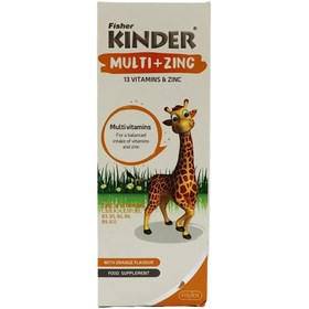 تصویر شربت مولتی ویتامین + زینک فیشر کیندر 200 میلی لیتر Multi Vitamin syrup+ Zink Fisher Kinder 200 ml