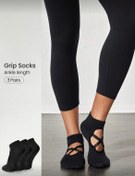 تصویر پک ۳ تایی جوراب پیلاتس زنانه 