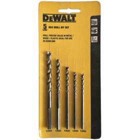 تصویر مته آهن دیوالت مدل DeWALT نیش دار مجموعه 5 عددی 