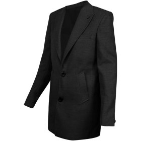 تصویر پالتو مردانه فوتر درجه یک مشکی با دوخت صنعتی و سایزبندی کامل مدل PA80 - پالتوی فوتر مشکی یقه بلیزر مردانه با دوخت صنعتی دقیق، مناسب آقایان خوش‌پوش در روزهای سرد