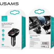 تصویر شارژر فندکی و اف ام پلیر خودرو یوسمز CC115 C21 USAMS US-CC115 C21 Dual USB 3.4A Wireless FM Transmitter Car Charger