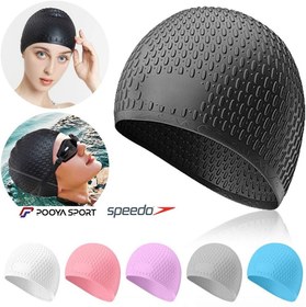 تصویر کلاه شنا ضد آب برای موهای بلند اسپیدو Speedo اصل 