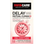 تصویر کاندوم تأخیری 12عددی سوئیس کر ا Swisscare Delay Mutual Climax 12Numbers Swisscare Delay Mutual Climax 12Numbers