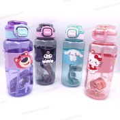 تصویر قمقمه کودک ۷۵۰ میل دور سیلیکونی نشکن | طرح‌های فانتزی (کیتی، کرومی، سینامورول، لوتسو) 