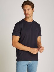 تصویر تی‌شرت مردانه با طرح مونوگرام - از جنس جیر کتان، آبی برند calvin klein jeans Men's Monogram T-Shirt - Cotton jersey, Blue