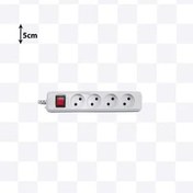 تصویر پریز 4 خانه بدون ارت مدل پارس بهداد الکتریک بدون کابل 