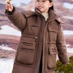 تصویر کاپشن قهوای ای دخترانه 