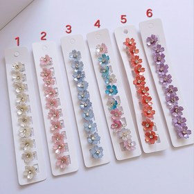 تصویر قفل مو گل صدفی نگین‌دار 