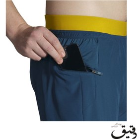 تصویر شلوارک ورزشی بروکس مردانه کشاله دار Brooks Sherpa 5″ نیلی متالیک BROOKS MENS SHERPA 5 SHORT