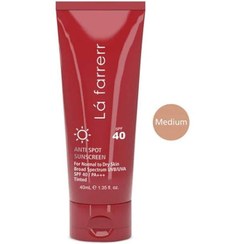 تصویر کرم ضد آفتاب لافارر SPF40 مناسب پوست چرب و مستعد آکنه حجم ۴۰ میلی لیتر 