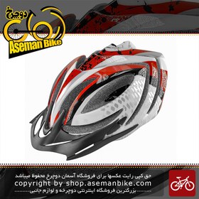 تصویر کلاه دوچرخه سواری شارک مدل لانگ سایز دور سر 48 الی 56 سفید قرمز Shark Lung Bicycle Helmet 48 to 56 Red White 