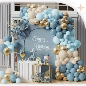 تصویر بادکنک آبی پاستیلی سایز ۱۲ اینچ 