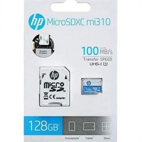 تصویر کارت حافظه microSDXC اچ پی Mi310 کلاس 10 سرعت 100MBps ظرفیت 128 گیگابایت همراه با آداپتور SD HP Mi310 MicroSDXC Memory Card - Class 10 - UHS-I - 100MBps - 128G With Adapter