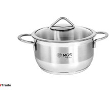 تصویر قابلمه تک استیل ام جی اس سایز 16کد PS4110 mgs single steel pot size 16 code ps4110