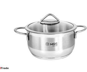 تصویر قابلمه تک استیل ام جی اس سایز 16کد PS4110 mgs single steel pot size 16 code ps4110