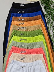 تصویر شلوارک زنانه برمودا بغل دکمه رنگی 