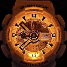 تصویر ساعت مچی جیشاک سفید (جی شاک G-Shock) طرح اصلی عقربه پمپی( زنانه و مردانه ) 