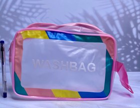 تصویر کیف آرایشی سایز متوسط کادر رنگی Medium size makeup bag, wash bag, colored frame