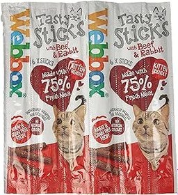 تصویر Webbox Tasty Cat Sticks گوشت گاو و خرگوش 30 گرم - ارسال 20 روز کاری Webbox Tasty Cat Sticks Beef & Rabbit 30g