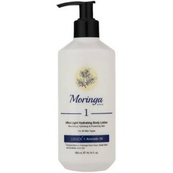 تصویر لوسیون بدن فوق سبک و آبرسان مورینگا شماره 1 حجم 300 میل Moringa Ultra Light Hydrating Body Lotion No1 300ml