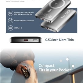 تصویر پاوربانک شیائومی گلوریمی FitCore Mag ظرفیت ۱۰ هزار میلی آمپر ساعت 