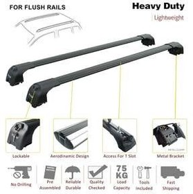 تصویر جعبه بار سقفی BMW I5 WAGON 2024 2025 ROOF RACK CARRIER SPACER POST SPACEBAR PAW PRO 2 GREY auto paw 