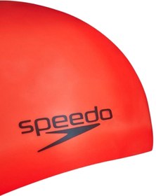 تصویر کلاه شنا چند رنگ مردانه و زنانه استخوان سیلیکونی قالب دار قرمز اسپیدو SPEEDO 