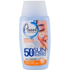 تصویر کرم ضد آفتاب پیکسل پوست خشک و حساس 50 میل SPF50 بدون رنگ Pixxel Sun Screen No Color For Sensitive And Dry Skin 50ml