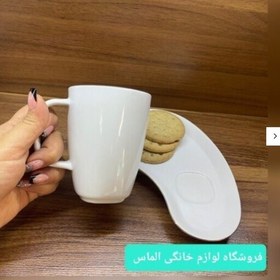 تصویر ماگ زیره دار سرامیکی لبه طلایی لمون ، ماگ و نعلبکی ، ماگ فانتزی ، چینی لیمون ، ماگ دمنوش ، قهوه خوری ، دمنوش ساز 