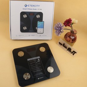 تصویر ترازو وزن بدن هوشمند دیجیتال etekcity /آنالیز بدن مدل FIT 8S Etekcity Scale for Body Weight and Fat Percentage, Smart Digital LED Bathroom BMI Measurement, Accurate Bluetooth Weighing Machine, Body Composition Analyzer, Ash-black, 400lb Smart-Black 10.2 x 10.2 inches