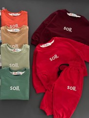 تصویر ست دورس و شلوار Soll رنگ خردلی سایز ۳ 