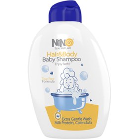 تصویر شامپو سر و بدن کودک نینو حجم ۴۰۰ میل ا Nino Hair & Body Baby Shampoo 400ml Nino Hair & Body Baby Shampoo 400ml
