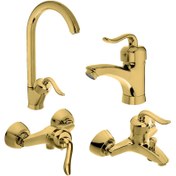 تصویر ست شیر آلات قاجاری طلایی 4تایی ghajari