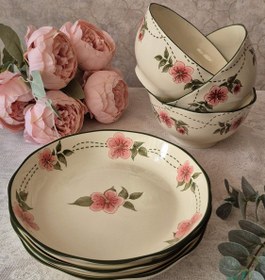 تصویر ظروف سرامیکی گلدار 