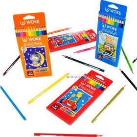 تصویر مداد رنگی ۱۲ رنگ وک Woke 9403-12 ا Woke 9403-12 12 pieces Color Pencil Woke 9403-12 12 pieces Color Pencil