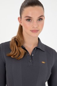 تصویر پلیور زنانه خاکستری تیره یو اس پولو 