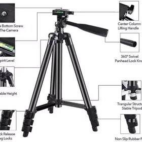 تصویر سه پایه گوشی و دوربین مدل tripod 380A ارتفاع پایه 175سانتی متر 